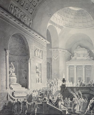 Cena em um templo clássico: procissão fúnebre de um guerreiro de Joseph Charles Barrow